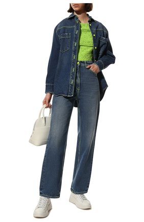 Женская джинсовая рубашка MSGM синего цвета, арт. 3241MDH50L 227276 | Фото 2 (Рукава: Длинные; Длина (для топов): Удлиненные; Материал внешний: Хлопок, Деним; Стили: Гранж; Принт: Без принта; Кросс-КТ: Деним; Женское Кросс-КТ: Рубашка-одежда)