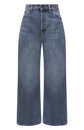 Женские джинсы CHLOÉ тёмно-голубого цвета, арт. CHC22SDP52156 | Фото 1 (Длина (брюки, джинсы): Стандартные; Материал внешний: Хлопок, Деним; Стили: Кэжуэл; Кросс-КТ: Деним; Силуэт Ж (брюки и джинсы): Широкие)