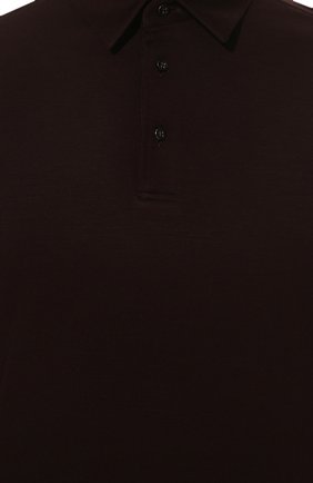 Мужское шерстяное поло ZILLI SPORT бордового цвета, арт. MFW-66030-000/0005 | Фото 5 (Застежка: Пуговицы; Материал внешний: Шерсть; Рукава: Длинные; Длина (для топов): Стандартные; Стили: Кэжуэл)