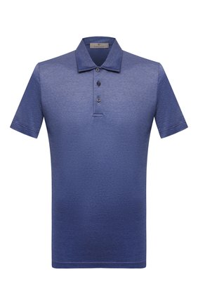 Мужское хлопковое поло CANALI синего цвета по цене 26250 руб., арт. T0238/MJ01275 | Фото 1 Мужское хлопковое поло CANALI синего цвета, арт. T0238/MJ01275 | Фото 1 (Материал внешний: Хлопок; Длина (для топов): Стандартные; Рукава: Короткие; Застежка: Пуговицы; Стили: Кэжуэл)