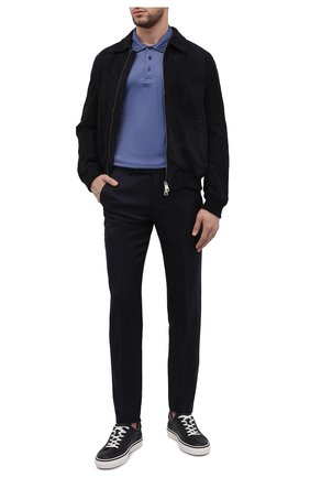 Мужское хлопковое поло CANALI синего цвета по цене 26250 руб., арт. T0238/MJ01275 | Фото 2 Мужское хлопковое поло CANALI синего цвета, арт. T0238/MJ01275 | Фото 2 (Материал внешний: Хлопок; Длина (для топов): Стандартные; Рукава: Короткие; Застежка: Пуговицы; Стили: Кэжуэл)