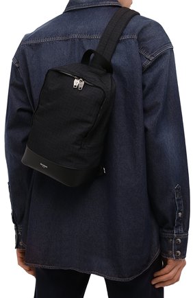 Мужской текстильный рюкзак BALMAIN черного цвета, арт. XM1GE159/TNYM | Фото 2 (Ремень/цепочка: На ремешке, На плечо; Материал: Текстиль; Размер: medium)