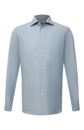 Мужская хлопковая сорочка ERMENEGILDO ZEGNA серо-голубого цвета по цене 46950 руб., арт. 301431/9MS0BL | Фото 1 Мужская хлопковая сорочка ERMENEGILDO ZEGNA серо-голубого цвета, арт. 301431/9MS0BL | Фото 1 (Материал внешний: Хлопок; Рукава: Длинные; Длина (для топов): Стандартные; Случай: Формальный; Манжеты: На пуговицах; Воротник: Акула; Рубашки М: Regular Fit; Принт: Однотонные; Стили: Классический)