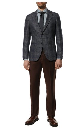 Мужская хлопковая сорочка ERMENEGILDO ZEGNA серо-голубого цвета по цене 46950 руб., арт. 301431/9MS0BL | Фото 2 Мужская хлопковая сорочка ERMENEGILDO ZEGNA серо-голубого цвета, арт. 301431/9MS0BL | Фото 2 (Материал внешний: Хлопок; Рукава: Длинные; Длина (для топов): Стандартные; Случай: Формальный; Манжеты: На пуговицах; Воротник: Акула; Рубашки М: Regular Fit; Принт: Однотонные; Стили: Классический)