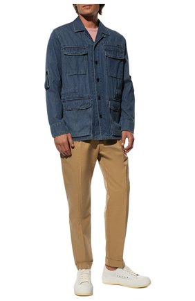 Мужская джинсовая куртка BRIONI синего цвета, арт. SLS90L/08D31 | Фото 2 (Рукава: Длинные; Материал внешний: Хлопок, Деним; Длина (верхняя одежда): Короткие; Кросс-КТ: Деним, Куртка; Стили: Кэжуэл)