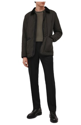 Мужской шерстяной джемпер ERMENEGILDO ZEGNA хаки цвета по цене 73650 руб., арт. UZM00/110 | Фото 2 Мужской шерстяной джемпер ERMENEGILDO ZEGNA хаки цвета, арт. UZM00/110 | Фото 2 (Длина (для топов): Стандартные; Материал внешний: Шерсть; Рукава: Длинные; Мужское Кросс-КТ: Джемперы; Вырез: Круглый; Принт: Без принта; Стили: Милитари)