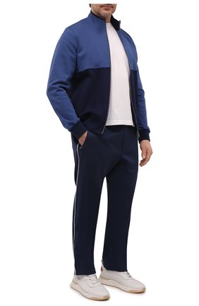 Мужские хлопковые брюки CAPOBIANCO темно-синего цвета, арт. 12M701.BI00./58-60 | Фото 2 (Длина (брюки, джинсы): Стандартные; Материал внешний: Хлопок; Случай: Повседневный; Стили: Кэжуэл)