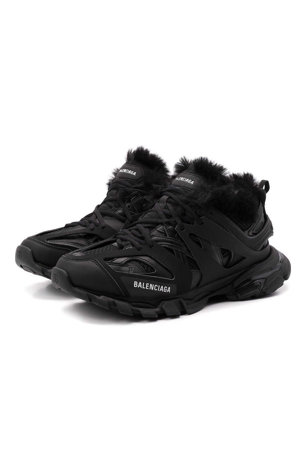 Мужские кроссовки track BALENCIAGA черного цвета, арт. 668556/W3CQ1 | Фото 1 (Материал внешний: Экокожа; Материал утеплителя: Экомех; Стили: Гранж; Подошва: Массивная)