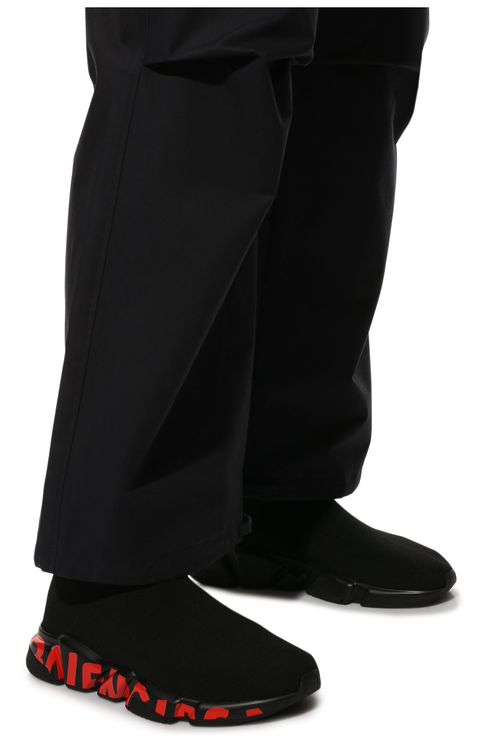 Мужские текстильные кроссовки speed BALENCIAGA черного цвета, арт. 645334/W2DBY | Фото 3 (Материал внешний: Текстиль; Стили: Классический; Материал утеплителя: Без утеплителя; Материал внутренний: Текстиль; Подошва: Массивная)