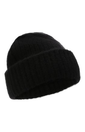 Женская кашемировая шапка TOTÊME черного цвета, арт. 221-866-753 | Фото 1 (Материал: Текстиль, Шерсть, Кашемир)