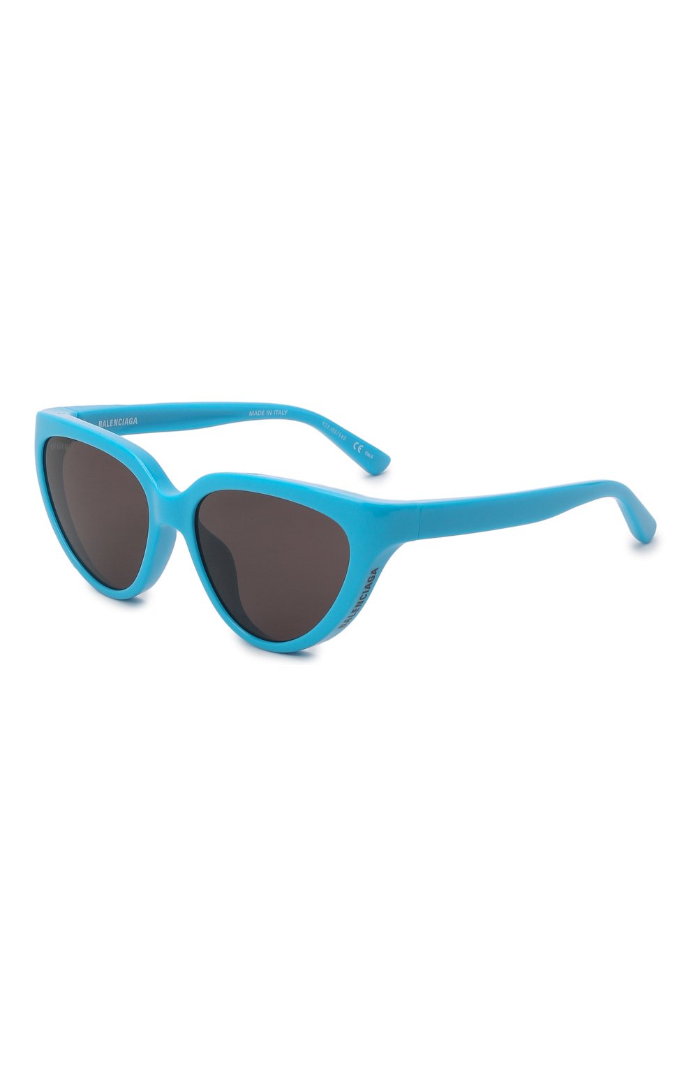Женск�ие солнцезащитные очки BALENCIAGA бирюзового цвета, арт. 658747/T0007 | Фото 1 (Тип очков: С/з; Очки форма: Cat-eye)