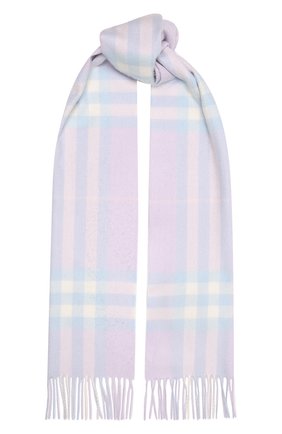 Женский кашемировый шарф BURBERRY сиреневого цвета, арт. 8049823 | Фото 1 (Материал: Кашемир, Текстиль, Шерсть)
