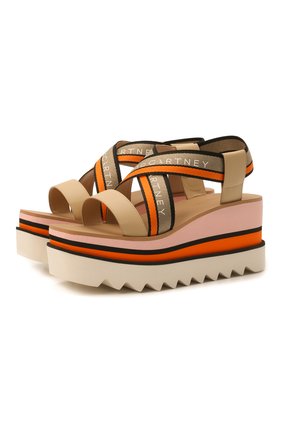 Женские комбинированные сандалии STELLA MCCARTNEY бежевого цвета по цене 78850 руб., арт. 810023/E00015 | Фото 1 Женские комбинированные сандалии STELLA MCCARTNEY бежевого цвета, арт. 810023/E00015 | Фото 1 (Материал внешний: Текстиль; Материал внутренний: Текстиль)