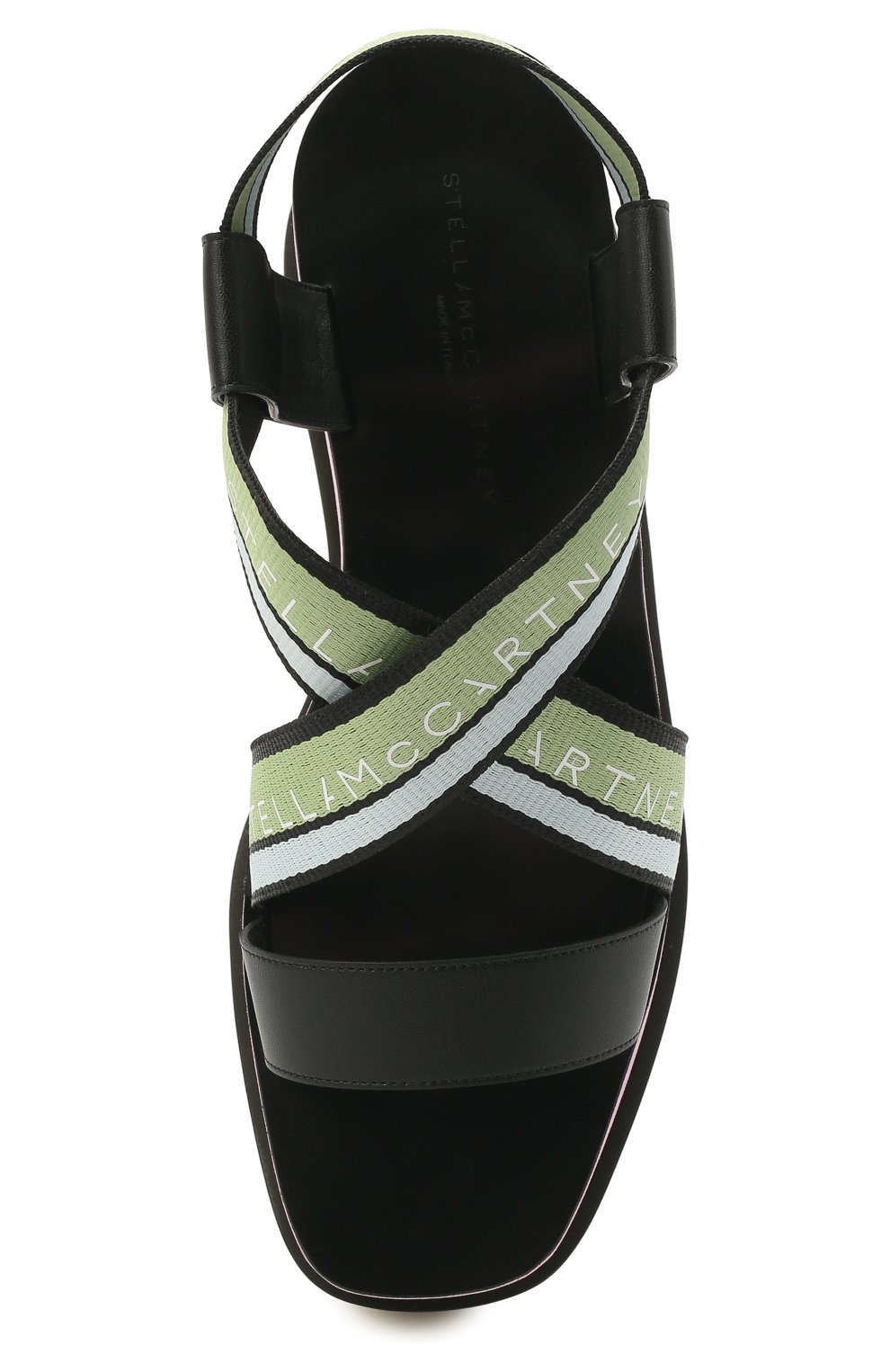 Женские комбинированные сандалии STELLA MCCARTNEY зеленого цвета, арт. 810023/E00015 | Фото 6 (Материал внешний: Текстиль; Материал внутренний: Текстиль; Подошва: Массивная)