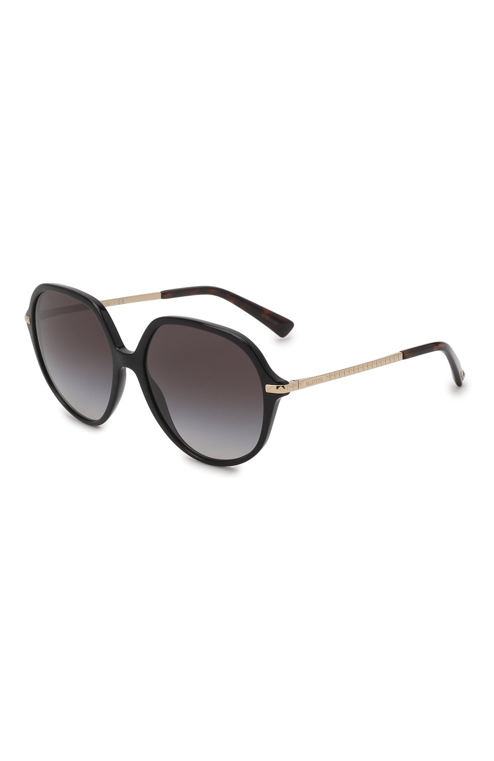 Женские солнцезащитные очки VALENTINO черного цвета, арт. 4099-50018G | Фото 1 (Тип очков: С/з; Оптика Гендер: оптика-женское; Очки форма: Круглые)
