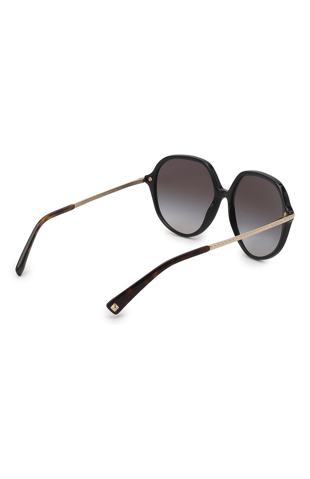 Женские солнцезащитные очки VALENTINO черного цвета, арт. 4099-50018G | Фото 4 (Тип очков: С/з; Оптика Гендер: оптика-женское; Очки форма: Круглые)