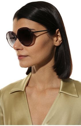 Женские солнцезащитные очки VALENTINO серого цвета, арт. 4099-51918G | Фото 2 (Тип очков: С/з; Оптика Гендер: оптика-женское; Очки форма: Круглые)