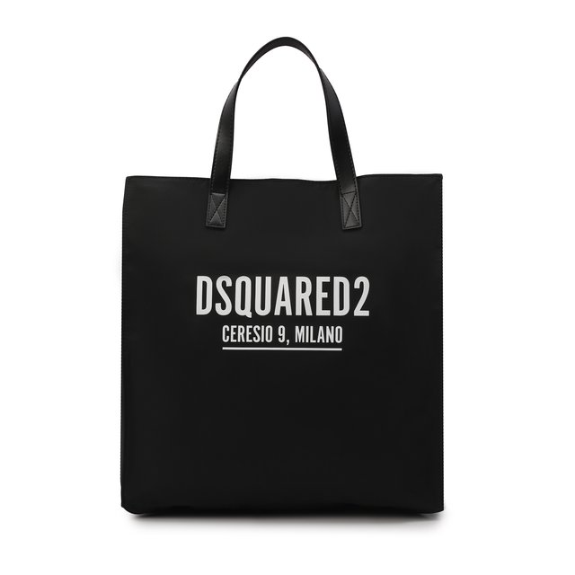 Текстильная сумка-шопер Dsquared2 черного цвета