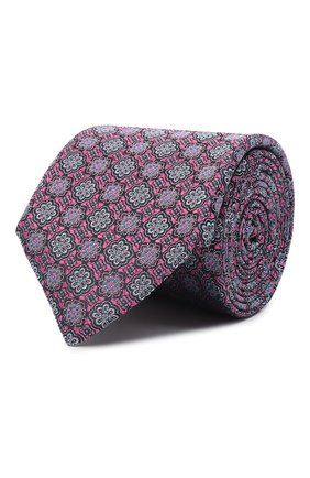 Мужской шелковый галстук CANALI розового цвета, арт. 18/HJ03402 | Фото 1 (Материал: Шелк, Текстиль; Принт: С принтом)