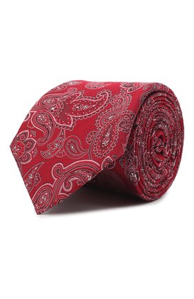 Мужской шелковый галстук CANALI красного цвета, арт. 18/HJ03399 | Фото 1 (Материал: Текстиль, Шелк; Принт: С принтом)
