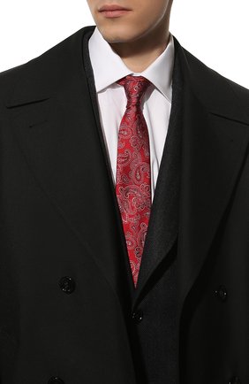 Мужской шелковый галстук CANALI красного цвета, арт. 18/HJ03399 | Фото 2 (Материал: Текстиль, Шелк; Принт: С принтом)