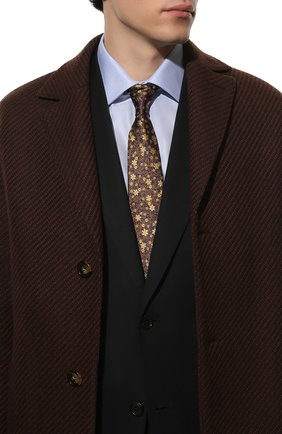 Мужской шелковый галстук CANALI коричневого цвета, арт. 18/HJ03397 | Фото 2 (Материал: Текстиль, Шелк; Принт: С принтом)