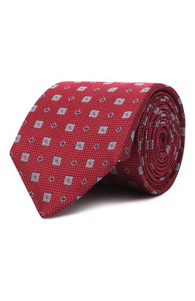 Мужской шелковый галстук CANALI красного цвета, арт. 18/HJ03394 | Фото 1 (Материал: Текстиль, Шелк; Принт: С принтом)