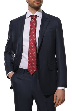 Мужской шелковый галстук CANALI красного цвета, арт. 18/HJ03394 | Фото 2 (Материал: Текстиль, Шелк; Принт: С принтом)