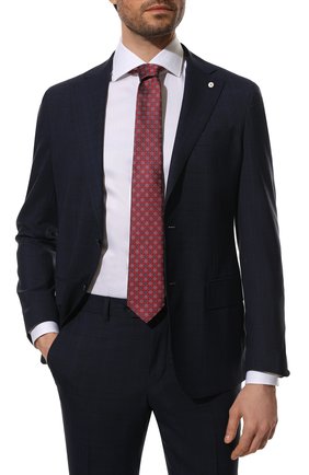 Мужской шелковый галстук CANALI красного цвета по цене 14650 руб., арт. 18/HJ03392 | Фото 2 Мужской шелковый галстук CANALI красного цвета, арт. 18/HJ03392 | Фото 2 (Материал: Текстиль, Шелк; Принт: С принтом)