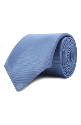 Мужской шелковый галстук CANALI голубого цвета, арт. 18/HJ03386 | Фото 1 (Материал: Текстиль, Шелк; Принт: Без принта)