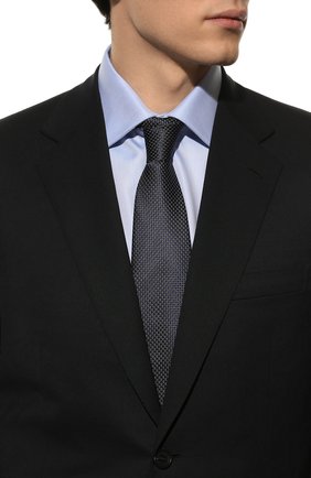 Мужской шелковый галстук ERMENEGILDO ZEGNA темно-синего цвета, арт. Z3W00T/1XW | Фото 2 (Материал: Шелк, Текстиль; Принт: С принтом)