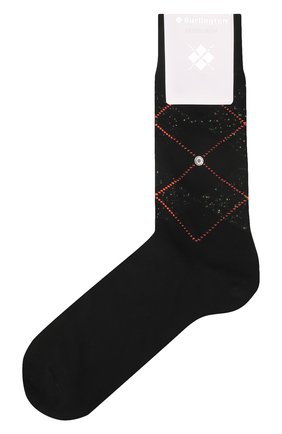 Мужские хлопковые носки BURLINGTON черного цвета, арт. 21059. | Фото 1 (Материал внешний: Хлопок; Кросс-КТ: бельё)