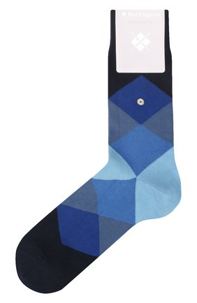 Мужские хлопковые носки BURLINGTON синего цвета, арт. 20942. | Фото 1 (Материал внешний: Хлопок; Кросс-КТ: бельё)