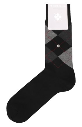 Мужские хлопковые носки BURLINGTON черного цвета, арт. 20182. | Фото 1 (Материал внешний: Хлопок; Кросс-КТ: бельё)