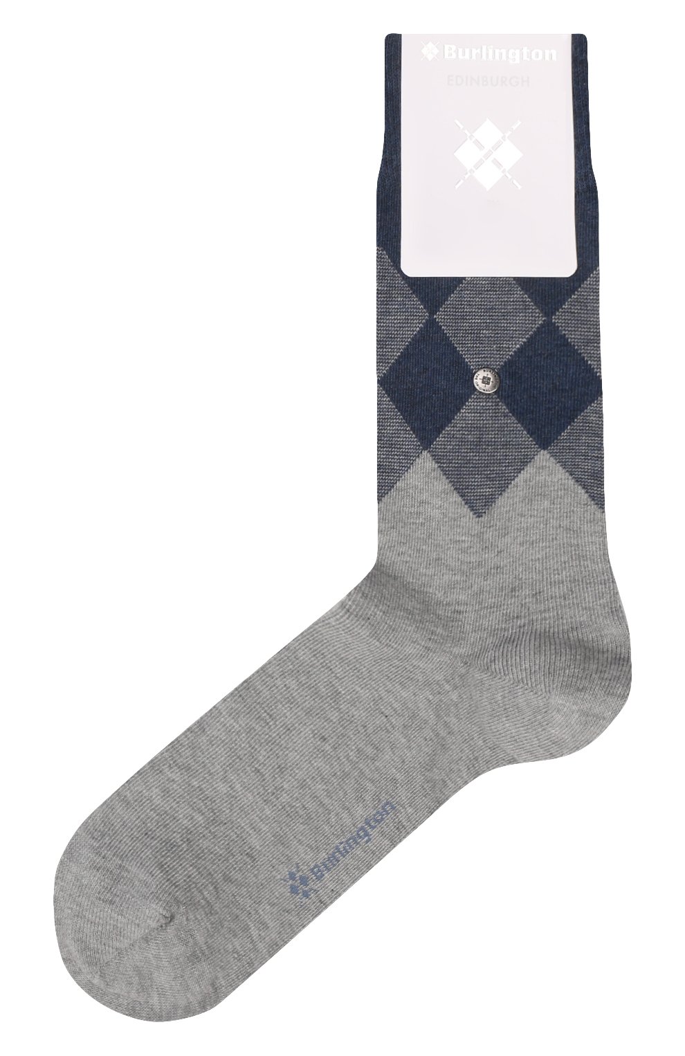 Мужские хлопковые носки BURLINGTON серого цвета, арт. 21912. | Фото 1 (Кросс-КТ: бельё; Материал внешний: Хлопок)