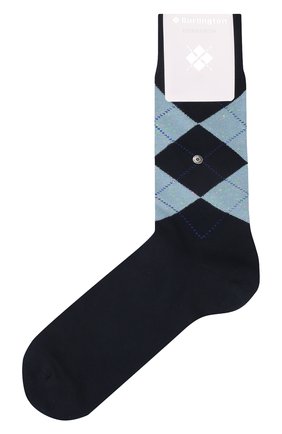 Мужские хлопковые носки BURLINGTON темно-синего цвета, арт. 21059. | Фото 1 (Материал внешний: Хлопок; Кросс-КТ: бельё)