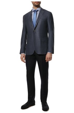 Мужской пиджак из шелка и шерсти CORNELIANI темно-синего цвета по цене 128500 руб., арт. 89XY75-2118288/90 | Фото 2 Мужской пиджак из шелка и шерсти CORNELIANI темно-синего цвета, арт. 89XY75-2118288/90 | Фото 2 (Материал подклада: Вискоза; Материал внешний: Шелк, Шерсть; Длина (для топов): Стандартные; Рукава: Длинные; Случай: Формальный; 1-2-бортные: Однобортные; Стили: Классический; Пиджаки М: Приталенный)