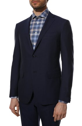 Мужской шерстяной костюм CORNELIANI темно-синего цвета по цене 173000 руб., арт. 897230-2118414/92 Q1 | Фото 2 Мужской шерстяной костюм CORNELIANI темно-синего цвета, арт. 897230-2118414/92 Q1 | Фото 2 (Материал подклада: Купро; Рукава: Длинные; Материал внешний: Шерсть; Костюмы М: Однобортный; Стили: Классический)