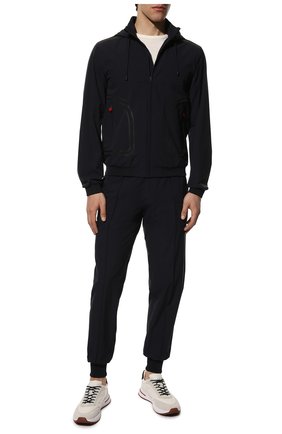 Мужской бомбер KITON темно-синего цвета по цене 257500 руб., арт. UW1156V0849A | Фото 2 Мужской бомбер KITON темно-синего цвета, арт. UW1156V0849A | Фото 2 (Длина (верхняя одежда): Короткие; Материал внешний: Синтетический материал; Рукава: Длинные; Материал подклада: Синтетический материал; Кросс-КТ: Куртка; Принт: Без принта)