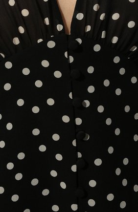 Женская шелковая блузка SAINT LAURENT черного цвета, арт. 689332/Y5B66 | Фото 5 (Материал внешний: Шелк; Рукава: Длинные; Длина (для топов): Стандартные; Принт: С принтом; Стили: Романтичный; Женское Кросс-КТ: Блуза-одежда)
