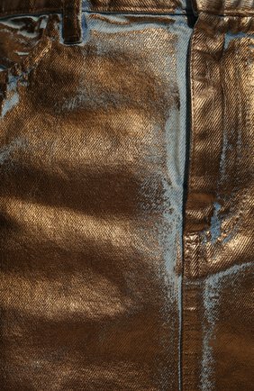 Женская джинсовая юбка THE ATTICO золотого цвета, арт. 222WCS85/D032 | Фото 5 (Кросс-КТ: Деним; Длина Ж (юбки, платья, шорты): Мини; Стили: Гранж; Женское Кросс-КТ: Юбка-одежда; Материал внешний: Хлопок, Деним)