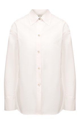 Женская хлопковая рубашка VINCE белого цвета, арт. V796712593 | Фото 1 (Материал внешний: Хлопок; Рукава: Длинные; Длина (для топов): Стандартные; Стили: Кэжуэл, Классический; Принт: Без принта; Женское Кросс-КТ: Рубашка-одежда)
