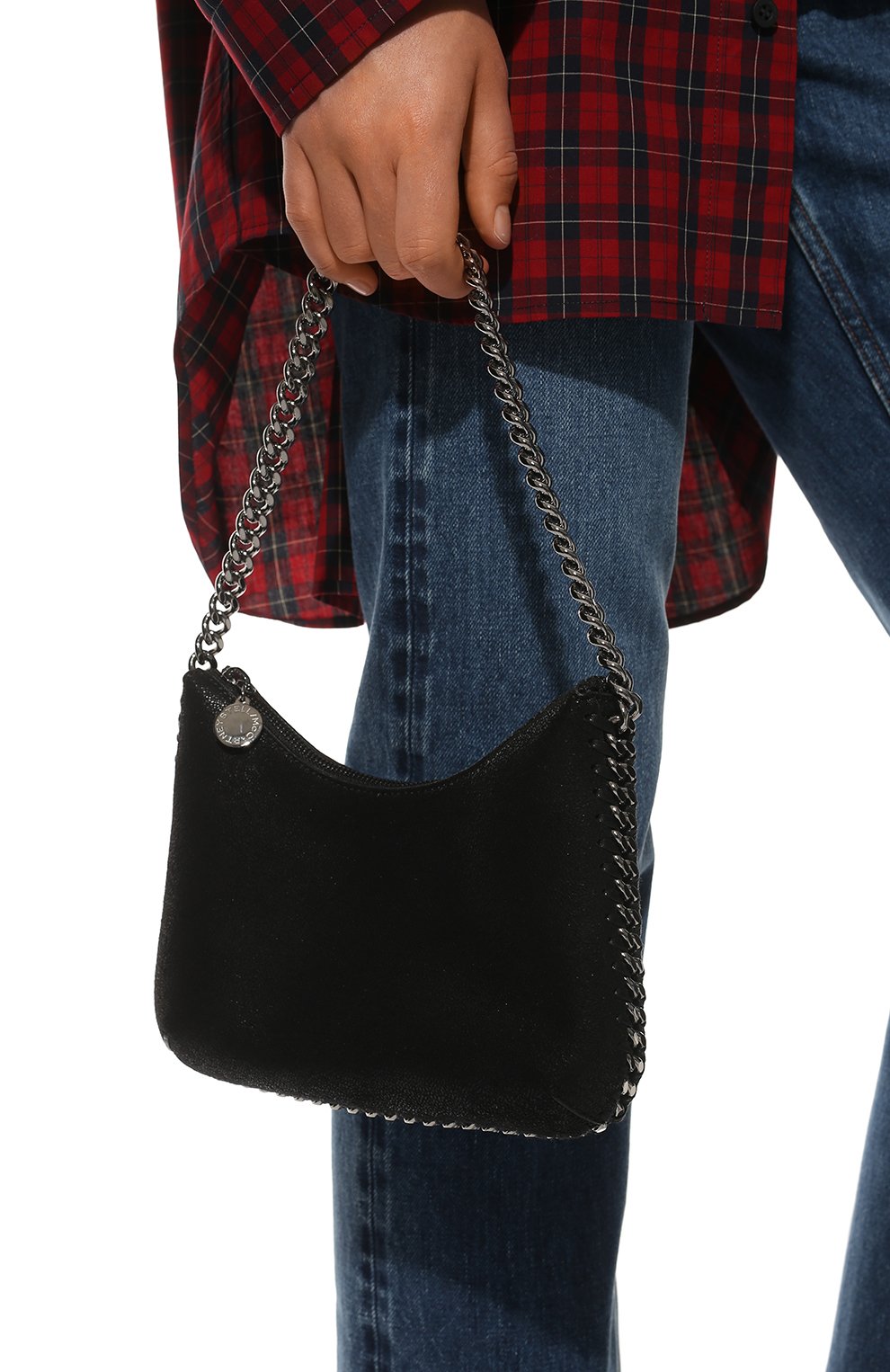 Женская сумка falabella STELLA MCCARTNEY черного цвета, арт. 7B0001/W8719 | Фото 2 (Сумки-технические: Сумки через плечо; Материал: Текстиль; Размер: small)