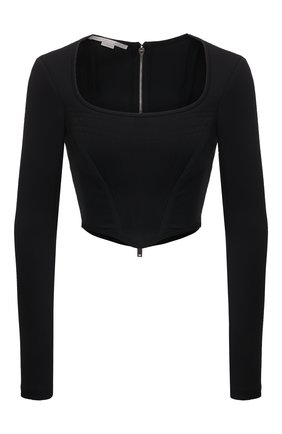 Женский топ STELLA MCCARTNEY черного цвета по цене 99500 руб., арт. 604134/STA08 | Фото 1 Женский топ STELLA MCCARTNEY черного цвета, арт. 604134/STA08 | Фото 1 (Рукава: Длинные; Материал подклада: Вискоза; Материал внешний: Синтетический материал; Длина (для топов): Укороченные; Стили: Романтичный)