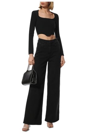 Женский топ STELLA MCCARTNEY черного цвета по цене 99500 руб., арт. 604134/STA08 | Фото 2 Женский топ STELLA MCCARTNEY черного цвета, арт. 604134/STA08 | Фото 2 (Рукава: Длинные; Материал подклада: Вискоза; Материал внешний: Синтетический материал; Длина (для топов): Укороченные; Стили: Романтичный)