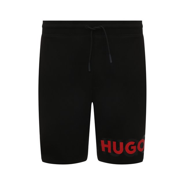 Хлопковые шорты HUGO 50468260, цвет чёрный, размер 44