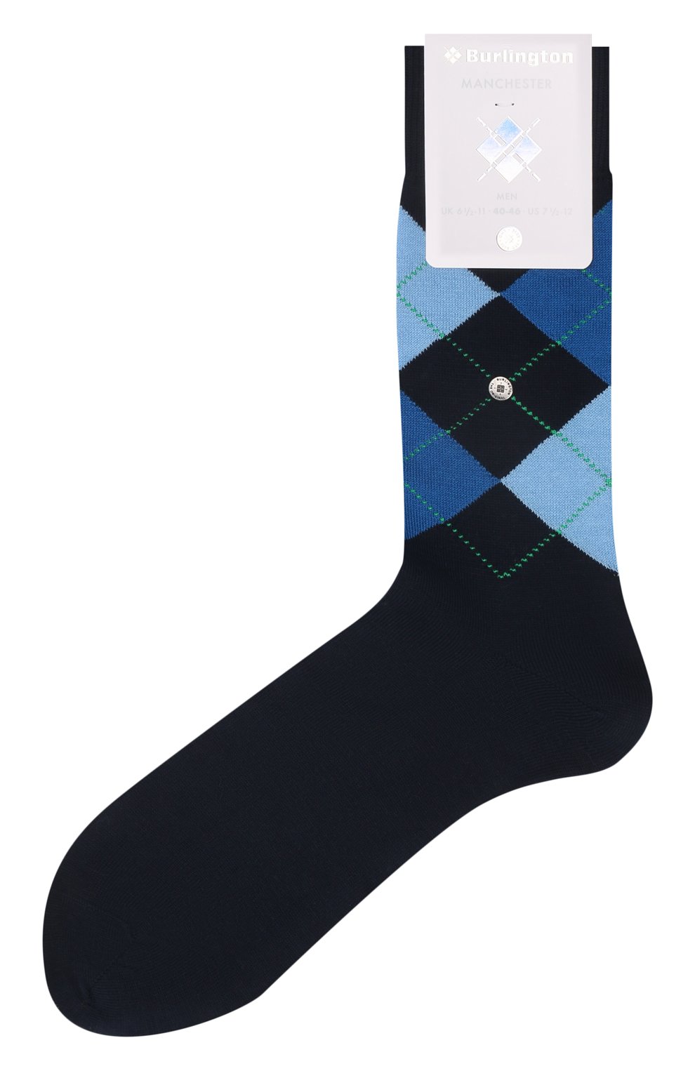 Мужские хлопковые носки BURLINGTON темно-синего цвета, арт. 20182. | Фото 1 (Кросс-КТ: бельё; Материал внешний: Хлопок)