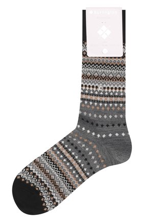 Мужские носки BURLINGTON серого цвета, арт. 21951. | Фото 1 (Материал внешний: Шерсть, Синтетический материал; Кросс-КТ: бельё)