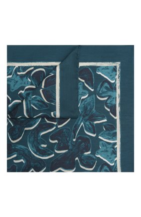 Мужской платок из хлопка и шелка ERMENEGILDO ZEGNA темно-бирюзового цвета, арт. Z3J20A/37A | Фото 1 (Материал: Хлопок, Текстиль)
