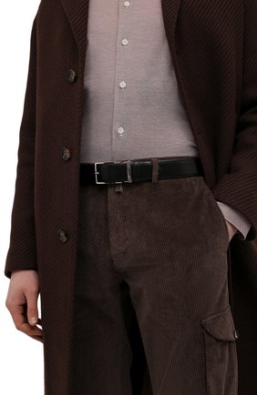 Мужской кожаный ремень DOUCAL'S черного цвета, арт. DC0001I0TAUF1599N00 | Фото 2 (Случай: Повседневный; Материал: Натуральная кожа)